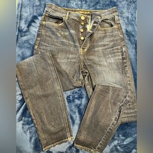 Super High Waisted Button Denim Jeans for Women